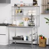ROVSUN All Stainless Steel Table with Overshelves 48" X 30",Heavy Duty Pre Table with Adjustable Undershelf for Kitchen Restaurant Hotel - 2 of 4