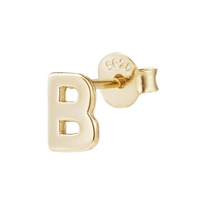 Adornia 14k Gold Vermeil .925 Sterling Silver Single Initial Stud Earring - 1 of 2
