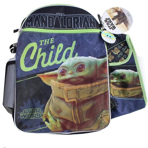 Star WarsThe Child Baby Yoda 16 Half Moon Backpack with 1 Zipper Front 