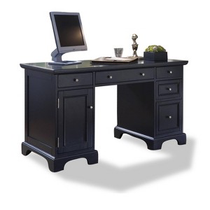 Bedford Desk Black - Home Styles: Mid-Century Modern Executive Workstation, 30 Day Limited Warranty - 1 of 4