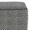 Laurene Square Woven PET Polyester Pouf Gray/White - WyndenHall - 4 of 4