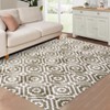 Washable Modern Geometric Rug Non Slip Low Pile Rug Throw Floor Cover Foldable Indoor Carpet for Living Room Bedroom - 4 of 4