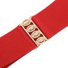 INSPIRE CHIC Women's Golden Interlock Buckle Stretchy Vintage Elastic Waist Belts 1 Pc - 2 of 4