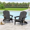 2pk Bellwood Outdoor Acacia Wood Folding Adirondack Chairs Dark Gray - Christopher Knight Home - 3 of 4