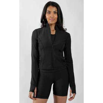 Women's 90 Degree By Reflex Zip Up Jacket Black Vented Sleeves/back M