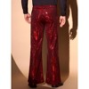 INSPIRE CHIC Men's Glitter Wide Leg Bell Bottom Sequins Pants - 3 of 4