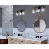 Progress Lighting Hansford 3-Light Bath Vanity Fixture, Antique Bronze, Clear Spherical Shade - 3 of 4
