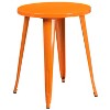 Flash Furniture Commercial Grade 24" Round Metal Indoor-Outdoor Table Set with 2 Vertical Slat Back Chairs - 3 of 4