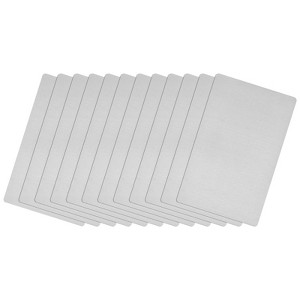 Unique Bargains Stainless Steel DIY Laser Printing Office Engraving Blank Card 12 Pcs - 1 of 4