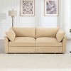 2-Seater Sofa with Pull-Out Storage Drawers, Sofa with Crescent Armrests and Piped Edge, Upholstered Chenille Sofa with Cushion-Coolbibila - 2 of 4