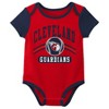 MLB Cleveland Guardians Infant Boys' 3pk White Bodysuit - 3 of 4