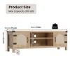Homhougo Rattan TV Stand for Living Room, Boho Entertainment Center with Rattan Door and Adjustable Shelves Natural - 2 of 4
