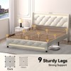 Sapphtopaz Upholstered Bed Frame with Diamond Tufted Headboard Platform Bed with Charging Ports&LED for Bedroom,No Box Spring Needed - 2 of 4