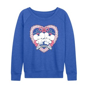 Women's - Pokémon - Tandemaus Coquette Lightweight French Terry Wide Neck Long Sleeve Graphic Shirt - 1 of 3