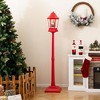 NAYSAYE 5.3 Ft Christmas Snow Globe Lantern, Musical Snowy Streetlamp 8 Tunes, Blowing Snow, Rotating Scene for Entryway, Porch, Red, 12.5"*12.5"*64" - 3 of 4