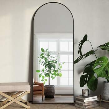 Muse Large Arch Mirror Full Length,71X31 Arched Mirror Oversize Rectangle With Arch-Crowned Top with Aluminum Frame Leaning Floor Mirrors-The Pop Home