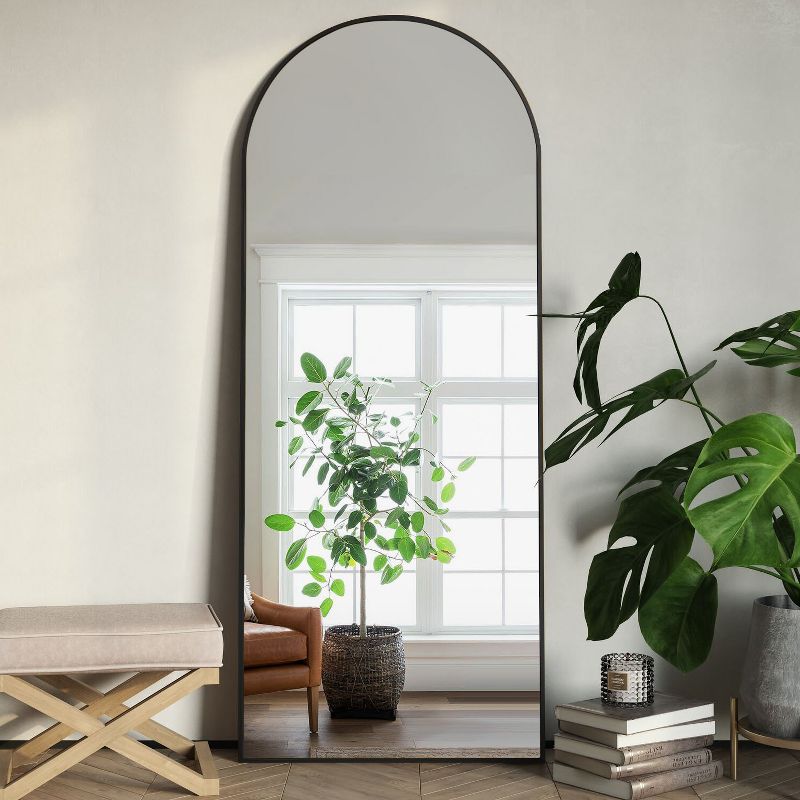 Muse Large Arch Mirror Full Length,71X31 Arched Mirror Oversize Rectangle With Arch-Crowned Top with Aluminum Frame Leaning Floor Mirrors-The Pop Home, 1 of 9