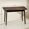 Aghana Digitals 47.2" Dark Mahogany Mid-Century Modern Dining Table with Rubber Wood Frame, - 2 of 4