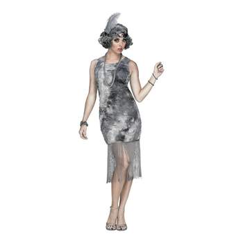 Halloween Express Women's Ghostly Flapper Halloween Costume - Size Small - Gray