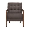 CAVINAS Leather Upholstered Accent Chair,Modern Arm Chairs with Solid Wood Arms and Legs for Bedroom,Reading Room - 2 of 4