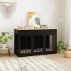 Famapy Multi-Function Black Doghouse Dog Crate Console Furniture-Style Kennel– Storage Drawers + Decor Top - 2 of 4