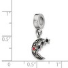 Black Bow Jewelry Sterling Silver Marcasite Moon & Black Crystal Stars Dangle Bead Charm - 2 of 3