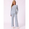 INSPIRE CHIC cheibear Women's Crewneck Soft Long Sleeve with Pocket Pajamas Set - 2 of 4