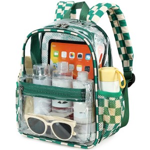 Clear Mini Backpack for Stadium Events Small Transparent Backpacks Plastic See Through Clear Bag for Concerts Work Festival Security Travel - 1 of 4