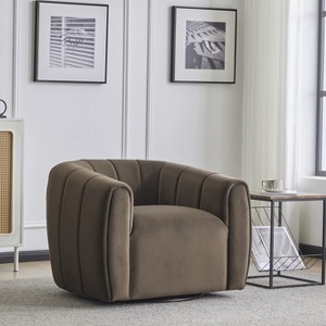 Christopher Knight Home Zarabel Indoor Modern Upholstered Swivel Accent Barrel Club Chair - 1 of 4