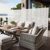Wooakway 72"H 47"W 16"D Metal Outdoor Privacy Screen Freestanding Patio Decorative Screens - 3 of 4