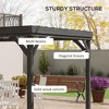 10' x 12' Outdoor Wooden Pergola, Grape Vine Gazebo with Concrete Anchors for Garden, Patio, Deck - 4 of 4