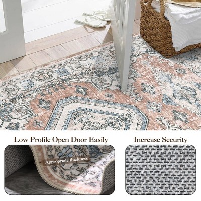 Machine Washable Rug Ultra Soft Area Rug Non Slip Vintage Rug Foldable Stain Resistant Rugs for Living Room Bedroom