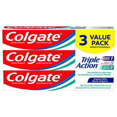 Colgate Triple Action Whitening Toothpaste with Anticavity Protection - Mint - 6oz/3pk