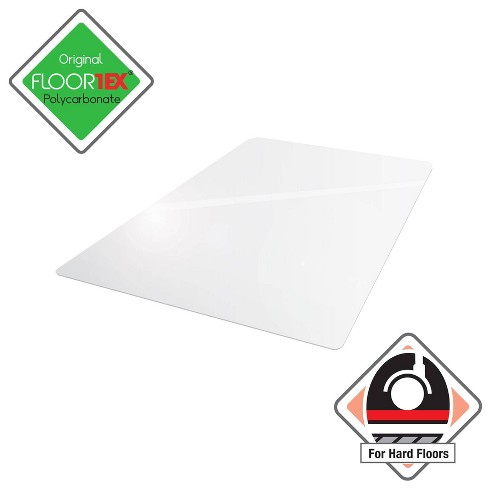 36x42 Glass Heavy Duty Chair Mat For Hard Floors & Carpets Rectangular  Clear - Floortex : Target