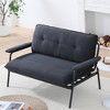 KWPZQEB 53" Sofa , Corduroy Loveseat Sofa with Metal Frame & Button-Tufted Backrest, Loveseat Floor Sofa Bed for Living Room, Small Space - 2 of 4