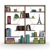 Brown wooden frame open backboard 6-tier bookshelf Industrial style bookshelf - 4 of 4