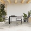 vidaXL Patio Dining Set Table and Chair Gray and Black Poly Rattan and Steel - 55.1" Table Length 4 Items - 2 of 4