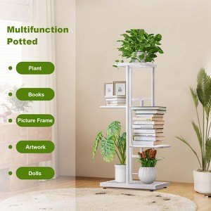 Tall Corner Plant Stand 4 Tier, Metal Flower Shelf Ladder for Indoor Outdoor, Space Saving Plant Holder for Home Garden Decor - 1 of 4