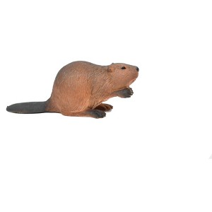Collectible Wildlife Gifts | Beaver, Castor, Museum Quality, Realistic Plastic Animal, Hand Painted Figure,  Model,   Toy,  Gift,  3 1/4"  M048 B639 - 1 of 4