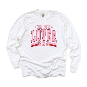 Simply Sage Market Women's My Lover Era Varsity Long Sleeve Garment Dyed Tee - 1 of 2