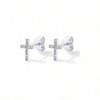 14K Gold Plated Sterling Silver Posts Cross Earrings for Women Small Religious Faith Cubic Zirconia Cross Studs Huggies Earrings - 3 of 4