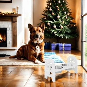 19'' Adjustable Elevated Pet Bowl for Dogs And Cats,Travel Ready Feeder with Recycled Poly Lumber,Durable And Collapsible–LAOTIES - 1 of 4