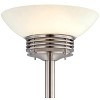 Possini Euro Design Light Blaster Art Deco Torchiere Floor Lamp 72 1/2" Tall Brushed Nickel LED Frosted Glass Bowl Shade for Living Room Bedroom House - 3 of 4