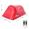 Leisure Sports 2-Person Barrel-Style Pop-Up Tent with Rain Fly and Carry Bag - Red - 4 of 4
