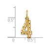 Black Bow Jewelry 14k Yellow Gold, Varsity Collection, Small D/C Pendant Number 4 - 4 of 4