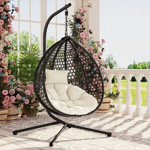 Modern Hanging Basket Egg Chair With Stand, Indoor & Outdoor Modern Hanging Basket Egg Chair With Stand, Indoor & Outdoor