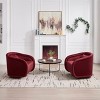 360 Degree Swivel Barrel Chair, Comfy Upholstered Teddy Fabric Accent Chair Pumpkin-Shaped Swivel Chair Modern Armchair - 4 of 4