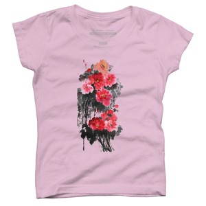 Girl's Design By Humans Blossoming By WhitePearl T-Shirt - 1 of 3
