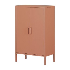 South Shore 41.5" Decorative Storage Cabinet Burnt Orange: Metal Frame, 2 Doors, 3 Shelves - 1 of 4