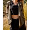 Women's Wide Awake Sueded Moto Jacket - And The Why - 4 of 4